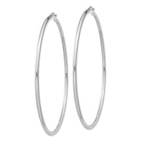 Sterling Silver Hoop Earrings, Large Polished Tube Hoops, Minimalist Modern Style for Women