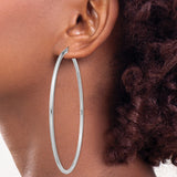 Sterling Silver Hoop Earrings, Large Polished Tube Hoops, Minimalist Modern Style for Women