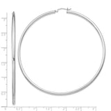 Sterling Silver Hoop Earrings, Large Polished Tube Hoops, Minimalist Modern Style for Women
