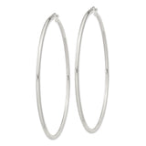 Sterling Silver Hoop Earrings, Large Minimalist Polished Round Hoops for Women