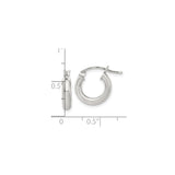 Sterling Silver Hoop Earrings, Polished Round Minimalist Design for Women