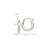 Sterling Silver Hoop Earrings, Smooth Round Minimalist Design with Hinged Latch Back