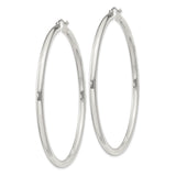Sterling Silver Hoop Earrings, Classic Round Lightweight Design, High Polish Finish
