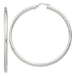 Sterling Silver Hoop Earrings, Large Polished Minimalist Design for Women