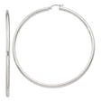 Sterling Silver Hoop Earrings, Large Round Polished Hoops, Minimalist Classic Design for Women