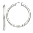 Sterling Silver Hoop Earrings, Medium to Large Round Polished Hoops, Minimalist Modern Style