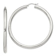 Sterling Silver Hoop Earrings, Classic Rounded Tube Design, High Polish Minimalist Style