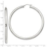 Sterling Silver Hoop Earrings, Large Round Polished Finish, Lightweight Minimalist Design for Women