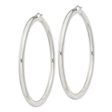 Sterling Silver Hoop Earrings, Lightweight Smooth Polished Medium-Size Minimalist Style