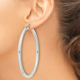 Sterling Silver Hoop Earrings, Lightweight Smooth Polished Medium-Size Minimalist Style