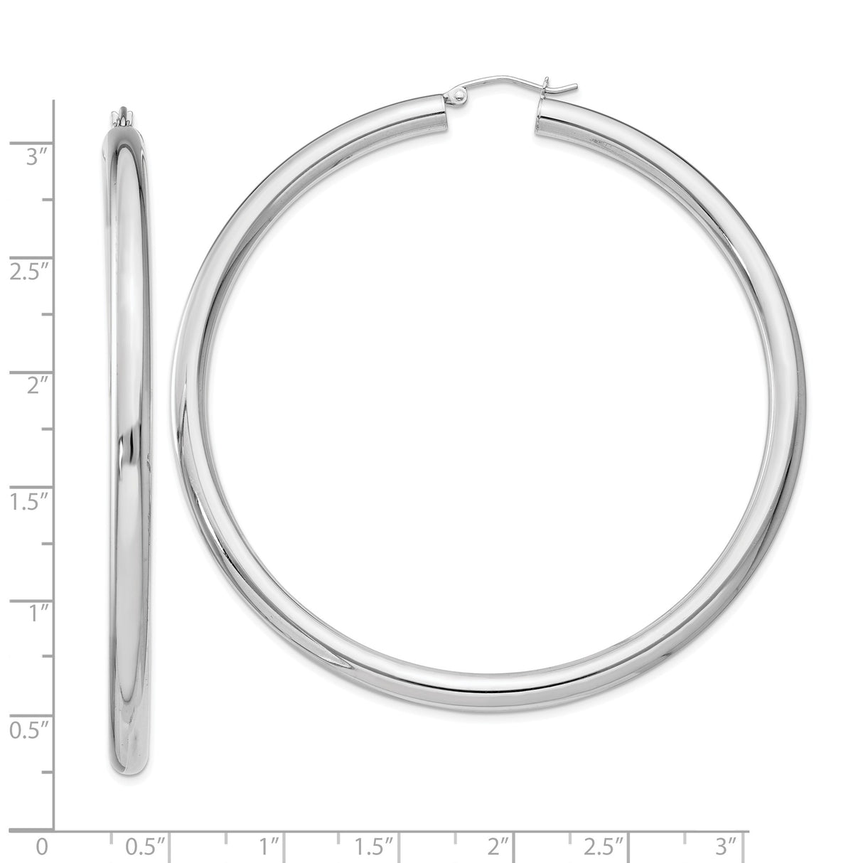 Sterling Silver Hoop Earrings, Lightweight Smooth Polished Medium-Size Minimalist Style