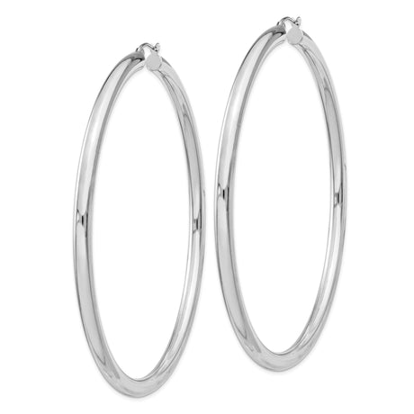 Sterling Silver Hoop Earrings, Classic Round Tube Design with High Polish Finish
