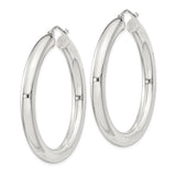 Sterling Silver Hoop Earrings, Classic Polished Round Hoops, Lightweight Minimalist Design