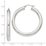 Sterling Silver Hoop Earrings, Classic Polished Round Hoops, Lightweight Minimalist Design