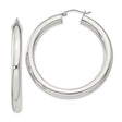Sterling Silver Hoop Earrings, Classic Polished Round Hoops, Lightweight Minimalist Design