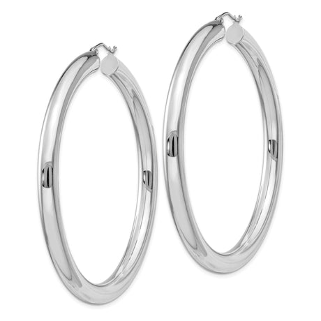 Sterling Silver Hoop Earrings, Polished Round Tube Hoops with Minimalist Design for Women
