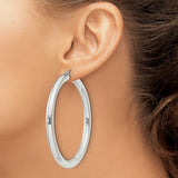 Sterling Silver Hoop Earrings, Medium Polished Round Hoops, Minimalist Modern Style for Women