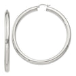 Sterling Silver Hoop Earrings, Large Round Polished Minimalist Design for Women