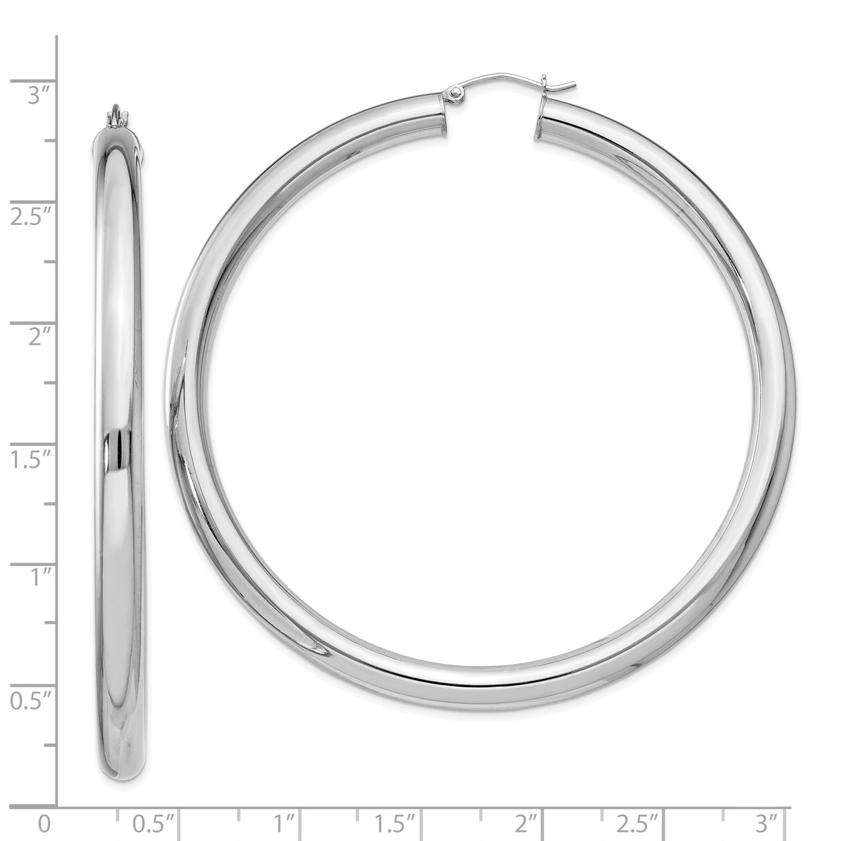 Sterling Silver Hoop Earrings, Classic Round Tube Design with High Polish Finish
