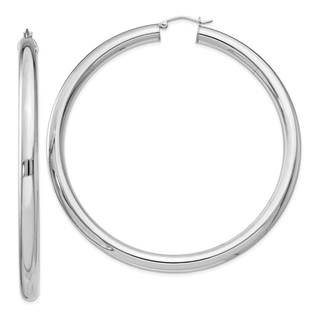 Sterling Silver Hoop Earrings, Classic Round Tube Design with High Polish Finish