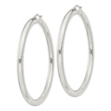 Sterling Silver Hoop Earrings, Classic Round Polished Lightweight Design for Women