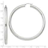 Sterling Silver Hoop Earrings, Classic Round Polished Lightweight Design for Women