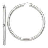 Sterling Silver Hoop Earrings, Classic Round Polished Lightweight Design for Women