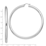 Sterling Silver Large Tube Hoop Earrings, High Polish Finish, Minimalist Modern Design