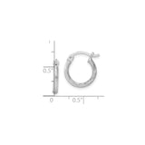 Sterling Silver Hoop Earrings, Textured Twisted Design with Hinged Closure for Women