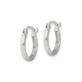 Sterling Silver Hoop Earrings, Small Twisted Design with Textured Finish, Lightweight and Minimalist Style