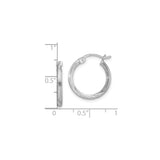 Sterling Silver Hoop Earrings, Textured Ribbed Tube with Twisted Detail, Lightweight Polished Design