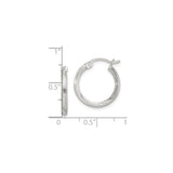 Sterling Silver Hoop Earrings with Twisted Design and Textured Finish, Medium Size