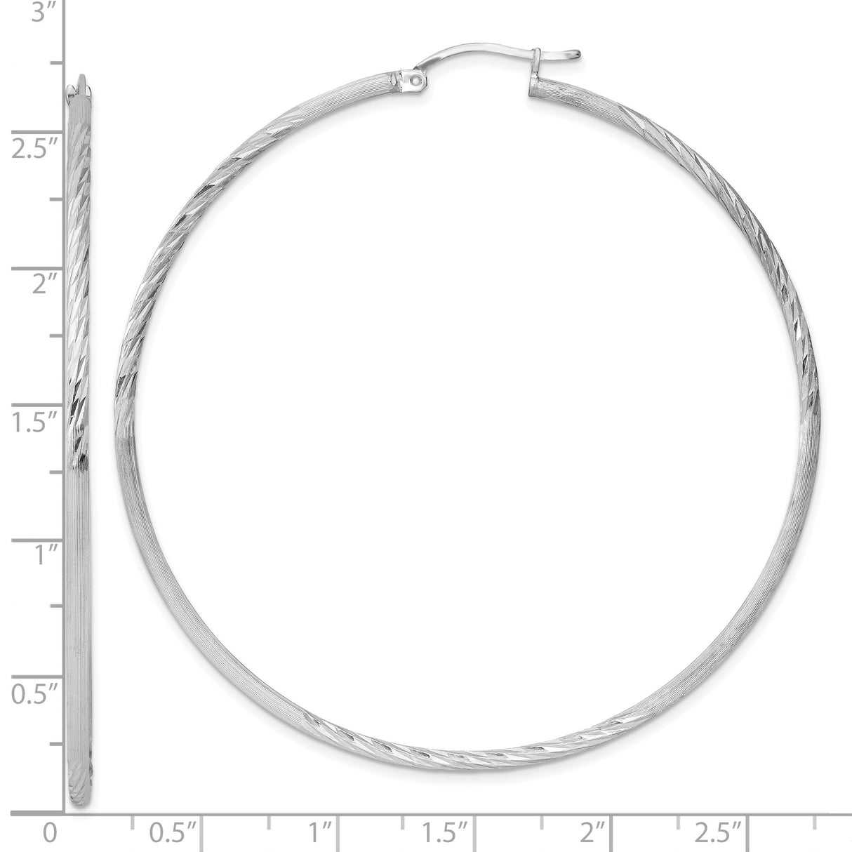 Sterling Silver Hoop Earrings, Twisted Textured Design, Lightweight Large Round Style for Women