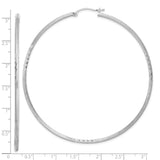 Sterling Silver Hoop Earrings, Thin Diamond Cut Polished Rounded Tube Design for Women