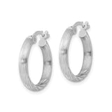 Sterling Silver Hoop Earrings with Twisted and Ridged Design for Women