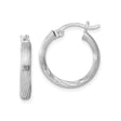 Sterling Silver Hoop Earrings with Twisted and Ridged Design for Women