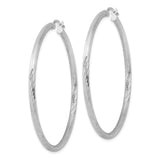 Sterling Silver Twisted Hoop Earrings, Lightweight Textured High-Polish Tube Hoops for Women