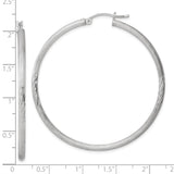 Sterling Silver Twisted Hoop Earrings, Lightweight Textured High-Polish Tube Hoops for Women
