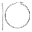Sterling Silver Twisted Hoop Earrings, Lightweight Textured High-Polish Tube Hoops for Women