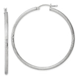 Sterling Silver Twisted Hoop Earrings, Lightweight Textured High-Polish Tube Hoops for Women