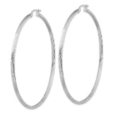 Sterling Silver Hoop Earrings, Textured Brushed and Polished Finish, Lightweight Minimalist Style