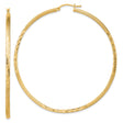 Sterling Silver Gold Plated Hoop Earrings, Large Textured Diamond Cut Polished Finish