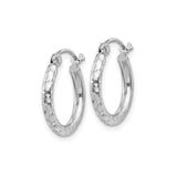 Sterling Silver Hoop Earrings, Hammered Textured Round Design, Lightweight Minimalist Style for Women