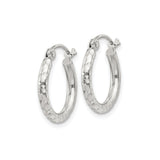 Sterling Silver Hammered Hoop Earrings, Textured Lightweight Round Hoops for Women
