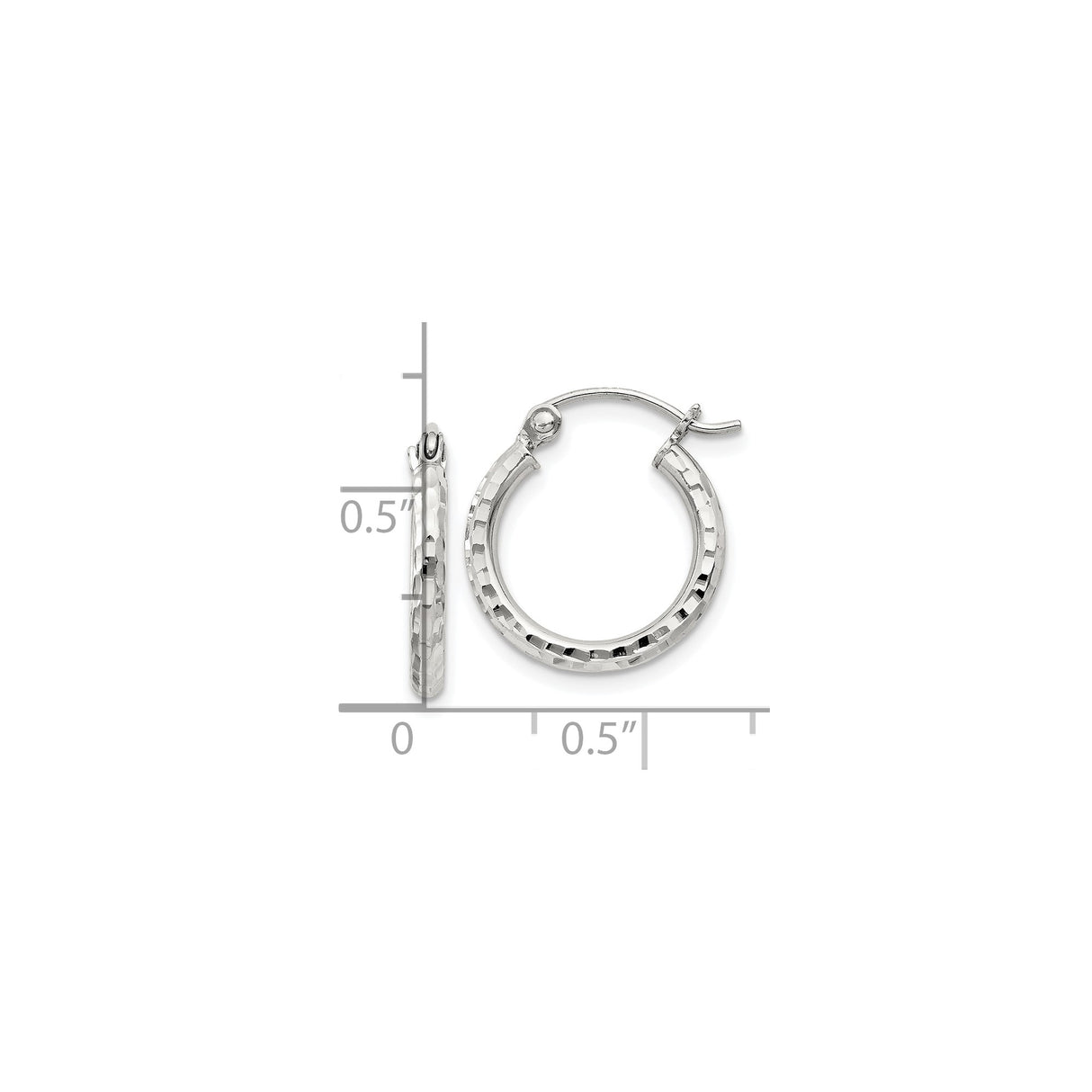 Sterling Silver Hammered Hoop Earrings, Textured Lightweight Round Hoops for Women