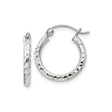 Sterling Silver Hammered Hoop Earrings, Textured Lightweight Round Hoops for Women