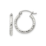 Sterling Silver Hammered Hoop Earrings, Textured Lightweight Round Hoops for Women