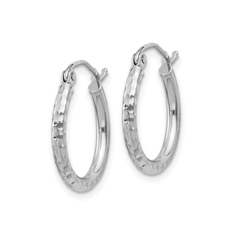 Sterling Silver Hammered Hoop Earrings, Lightweight Textured Minimalist Design for Women