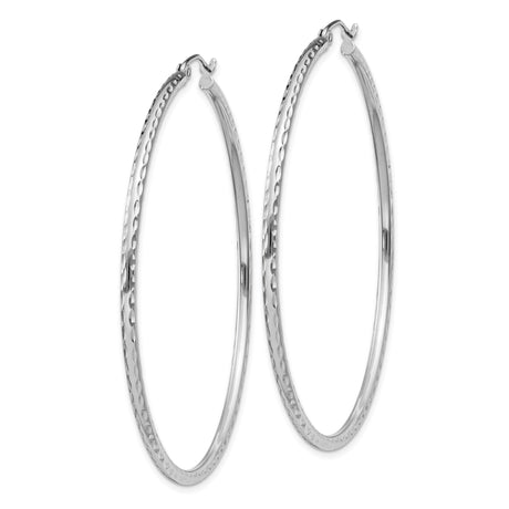 Sterling Silver Hoop Earrings, Lightweight Hammered Texture, Classic Round Tube Design