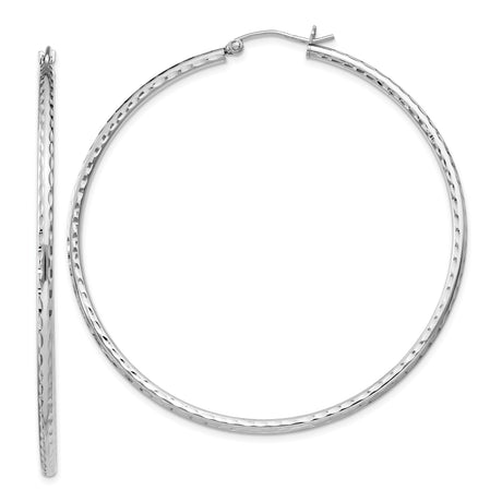 Sterling Silver Hoop Earrings, Lightweight Hammered Texture, Classic Round Tube Design